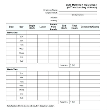 Excel Sample Timesheet Template Monthly 346246580006 Free