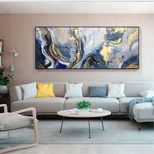 Painting On Canvas Navy Blue Wall Art