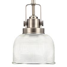 Progress Lighting Archie Collection 1 Light Antique Nickel Mini Pendant With Clear Prismatic Glass P5173 81 The Home Depot