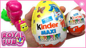 GIANT Kinder Maxi Surprise Easter Eggs Opening for Kids! - YouTube