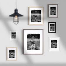 Woodgrain Photo Picture Frame With Mat