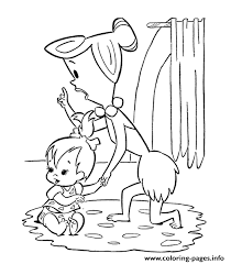 Dogs love to chew on bones, run and fetch balls, and find more time to play! Wilma Taking Care Of Pebbles 8cde Coloring Pages Printable