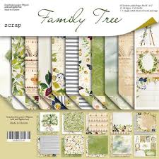 Family Tree Chart Scrapbook Kit 8x8 Paper Kit Non Digital Papercraft Genealogy Paper Pack Small Family Memory My Family Tree Roots Paper