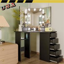 corner makeup vanity desk with mirror