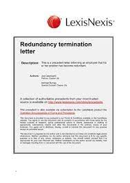 redundancy termination letter lexisnexis