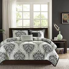 White Damask Comforter Set