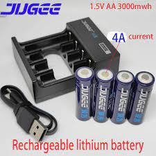 Jugee Aa 1.5V 3000mWh Aaa 1000mwh Li Ion Lithium Usb Oplaadbare Smart Aa  Batterij En Oplader|aa 1.5v|aaa 1.5v rechargeablebattery recharger aa aaa -  AliExpress
