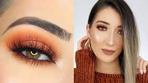 orange halo smokey eye makeup tutorial