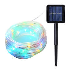 Us 22 19 Solar String Lights 33ft 100 Led Outdoor Lighting Solar Rope Light Decorative Lamp For Patio Garden Camp Christmas Party Wedding In Solar