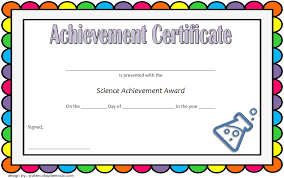 Science Achievement Certificate Template 7 Free One Package