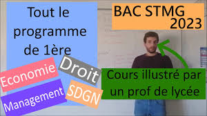 Bac STMG : le programme de première à réviser (économie droit et  management) - YouTube