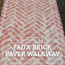 Stencil A Faux Brick Paver Walkway