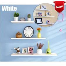 Flywood 3pcs White Wall Bookshelves