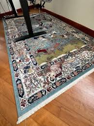 blue nain rug persian carpet design 245