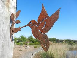 Metal Hummingbird Garden Art