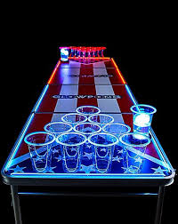 Try & make your shot first while staring down your opponent. These Custom Beer Pong Table Ideas Are Pure Genius Thrillist