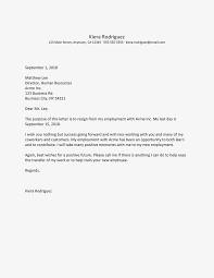 sle employee resignation letters