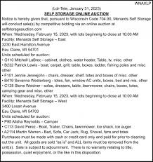 self storage auction menards