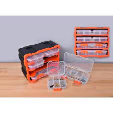 Tactix 38 Compartment Rack With 6 Small Parts Organizer Black