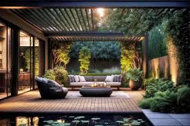 Stylish Modern Patio Room With Plants