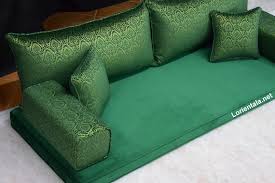 Velvet Green Oriental Floor Sofa Arabic