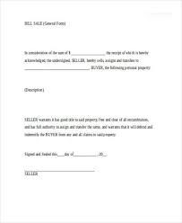 Bill Of Sale Form In Word