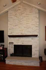 Ceiling Brick Fireplace Makeover
