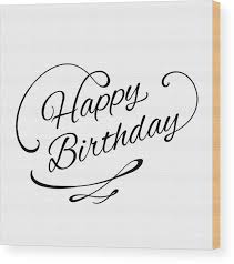 Happy Birthday Greeting Card Design Wood Print
