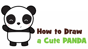draw cute cartoon panda bear easy