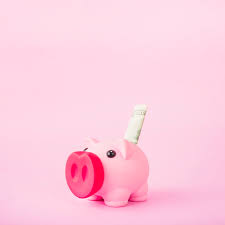 Piggy Bank With Money On Pink Background Photo Free Download