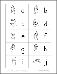 Includes words like you, me, please and more. Asl American Sign Language Fingerspelling Flashcards Student Handouts