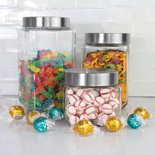 Home Basics 4 Piece Glass Canister Set