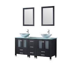24 inch small pedestal bath vanity with vessel sink. Walcut 60inch Black Bathroom Vanity And Sink Combo Double Mdf Cabinet With Double Glass Vessel Sink And Faucet Combo Buy Online In Bahamas At Bahamas Desertcart Com Productid 96642582