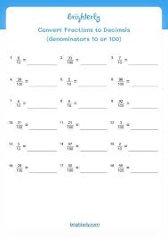 Free Printable Fractions To Decimals