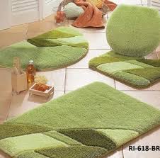 green printed luxury cotton bath mat