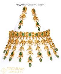 22k gold uncut diamond necklace sets
