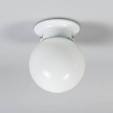 Retro Ceiling Lamp White Opal Glass