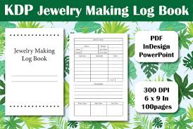 kdp jewelry making log book graphic by