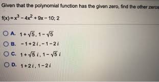 given that the polynomial function