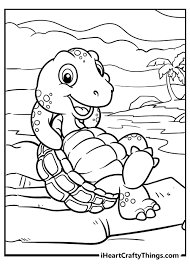 Its body has scales, a large shell, and a small head; Turtle Coloring Pages Updated 2021