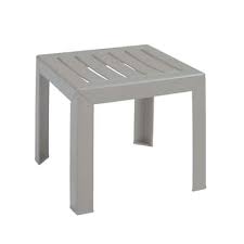 Grosfillex Westport Commercial Resin Low Table In Barn Gray