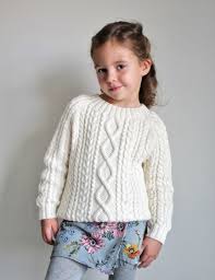 Hand Knitted Childrens Sweater Cable Knit Merino Jumper