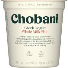 chobani yogurt greek whole milk plain