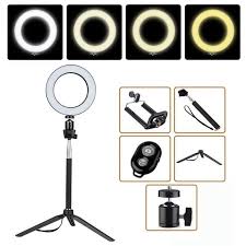 8 Led Ring Light With Stand Dimmable Led Lighting Kit For Makeup Youtube Live Led Ring Light Led Ring Selfie Light