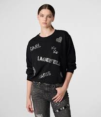 Karl Lagerfeld Paris Women's Karl Sequin Logo Sweatshirt