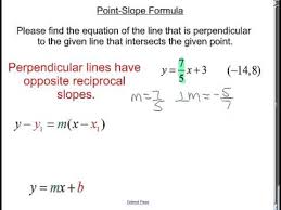 Point Slope Form Perpendicular Line