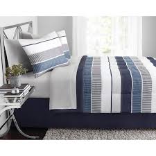 Mainstays Blue Stripe 8 Pc Bed In A Bag