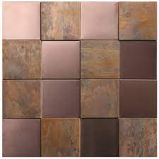 3d Square Antique Copper Coloured Tiles