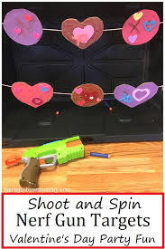 Diy nerf gun xshot special ball shooter from cardboard neft gun is the gun that my son. Spinning Nerf Gun Targets For Valentine S Day There S Just One Mommy