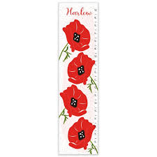 York Poppies Personalized Growth Chart
